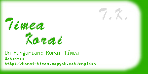 timea korai business card
