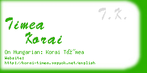 timea korai business card